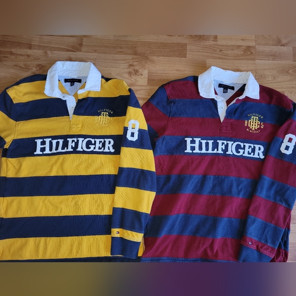 Tommy Hilfiger Other - Two Premium Tommy Hilfiger Rugby Polo Stripe Large Longsleeve Y2K Shirts